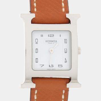 Pre Owned Hermes Heure H HH1.210 Quartz Stainless Steel Womens Wristwatch 21 mm