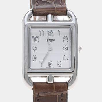 Pre Owned Hermes Cape Cod CC1.210a Quartz Stainless Steel Womens Wristwatch 23 mm