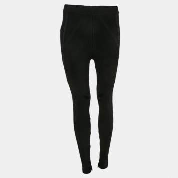 Pre Owned Herve Leger Black Stretch Knit Leggings S