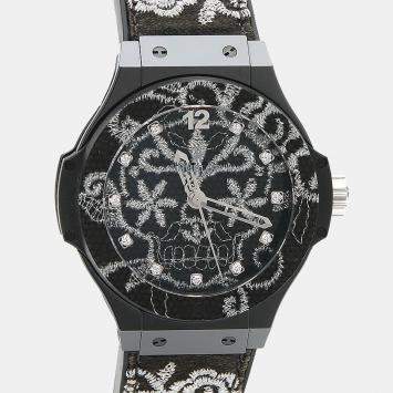 Pre Owned Hublot Big Bang Diamond Automatic Ceramic Titanium Men's Wristwatch 41 mm