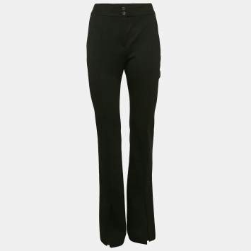 Hugo Boss Black Jersey Wide Leg Slit Detail Trousers S