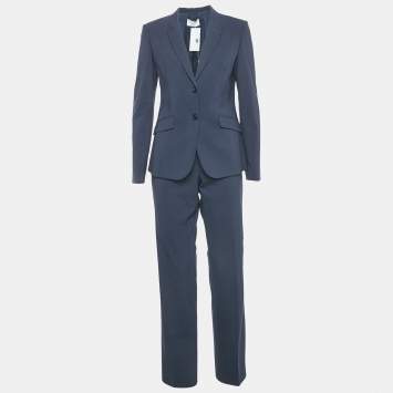 Pre Owned Hugo Boss Navy Blue Wool Julea Suit Set S