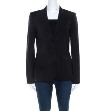 Pre Owned Hugo Boss Black Stretch Wool Classic Tailored Julea Blazer M