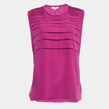 IRO Fuchsia Pink Silk Sleeveless Lia Tunic M