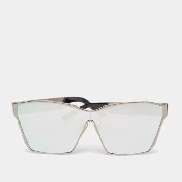 Pre Owned Irresistor Silver/Black Lambda Oversized Sunglasses