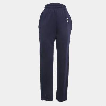 Pre Owned Isabel Marant Etoile Navy Blue Cotton Stretch Inayaki Trousers XS