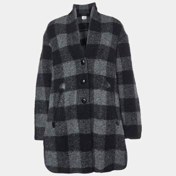 Pre Owned Isabel Marant Etoile Grey Wool Flannel Coat S