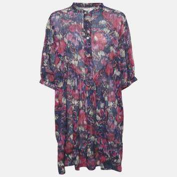 Isabel Marant Etoile Pink/Blue Abstract Print Maze Dress M