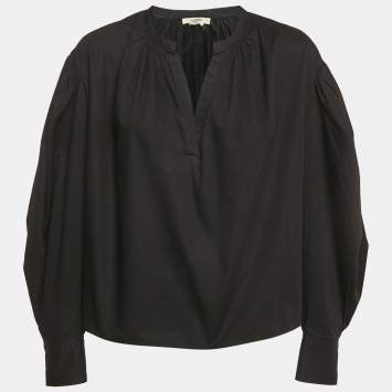 Isabel Marant Etoile Black Gabardine Oversized Blouse M