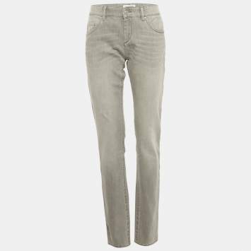 Pre Owned بنطلون جينز دينم رمادي مغسول مطرز إيزابيل مارانت إيتوال مقاس كبير جدًا - إكسترا لارج خصر 32 بوصة