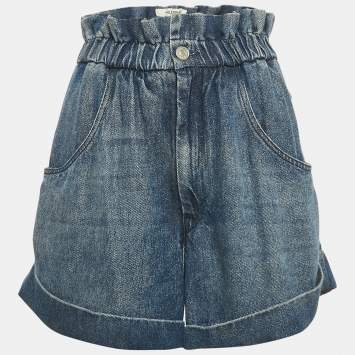 مملوكة مسبقًا شورت إيزابيل مارانت إيتوال دنيم أزرق بوسط مطاطي مقاس صغير - سمول