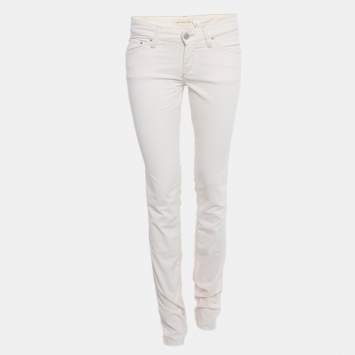 Pre Owned بنطلون جينز إيزابيل مارانت إيتوال وردي مخملي ضيق ملائم مقاس متوسط