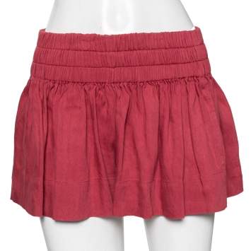Pre Owned Isabel Marant Etoile Red Linen Blend Shorts S