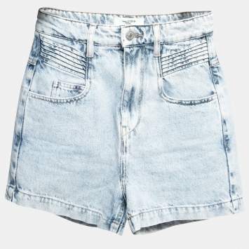 Pre Owned Isabel Marant Etoile Blue Denim High Waisted Shorts S