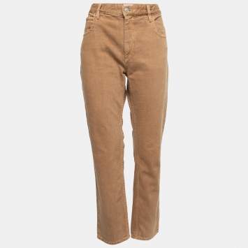 Pre Owned Isabel Marant Etoile Khaki Brown Denim Jeans M Waist 32"