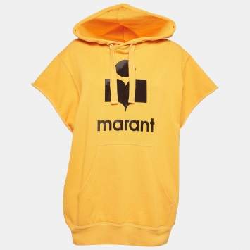 Pre Owned Isabel Marant Etoile Orange Cotton Short-Sleeve Sweatshirt M