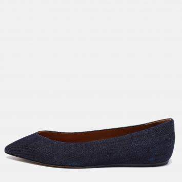 Pre Owned Isabel Marant Blue Denim Plumy Ballet Flats Size 36