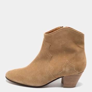 Pre Owned Isabel Marant Brown Suede Dicker Ankle Boots Size 36