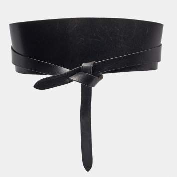 Pre Owned Isabel Marant Black Leather Waist Belt XS