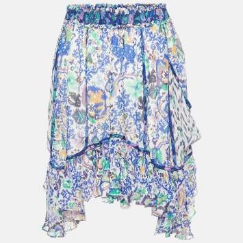 Pre Owned Isabel Marant Multicolor Print Crepe Viviane Skirt S