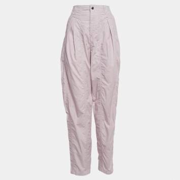 Pre Owned Isabel Marant Light Purple Cotton Pleated Trousers M