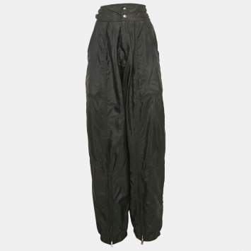 Pre Owned Isabel Marant Black Nylon Adjustable Waist Trousers S