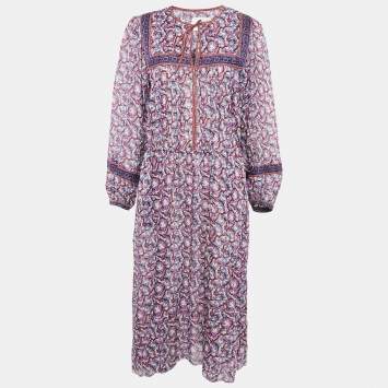 Isabel Marant Multicolor Floral Print Cotton Asymmetric Greila Dress S