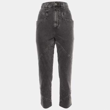 Pre Owned Isabel Marant Grey Denim Eloisa Paneled Boyfriend Jeans S/Waist 28"