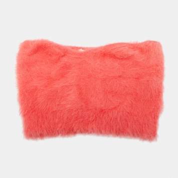 Isabel Marant Pink Faux Fur Crop Tube Top S