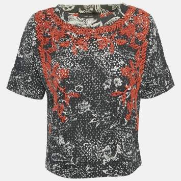 Isabel Marant Black Embroidered Eyelet Cotton Top S