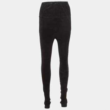 Isabel Marant Black Suede Paneled Leggings S