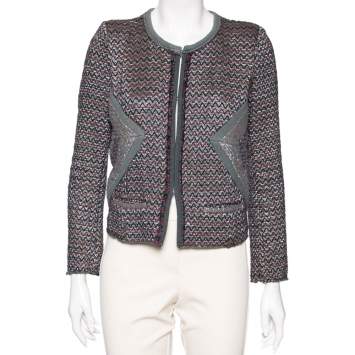 Pre Owned Isabel Marant Multicolored Patterned Lurex Knit Jacket S