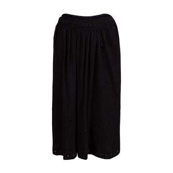 Pre Owned Isabel Marant Etoile Black Cotton Eyelet Detail Gathered Skirt S