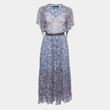 Pre Owned Isabel Marant Multicolor Floral Print Silk Maxi Dress S