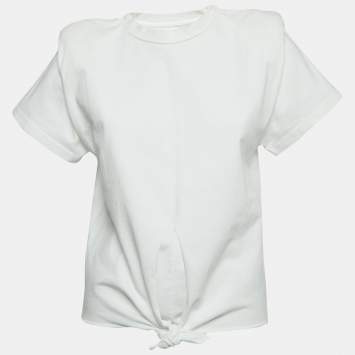 Pre Owned Isabel Marant White Cotton Knotted T-Shirt XS