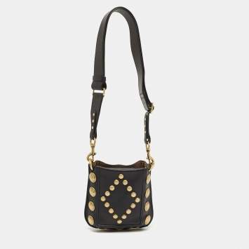 Pre Owned Isabel Marant Black Leather Nasko Studded Crossbody Bag