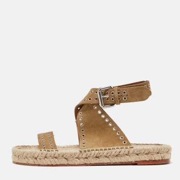 Pre Owned Isabel Marant Brown Suede Illya Espadrille Flat Sandals Size 39