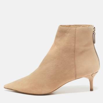 Pre Owned Isabel Marant Beige Suede Ankle Length Boots Size 37