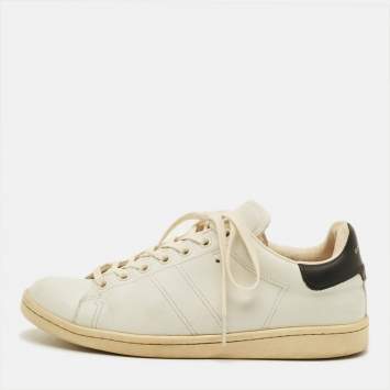 Pre Owned Isabel Marant Size 39 White/Black Leather Trainer Low Top Sneakers