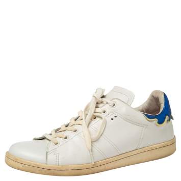 Pre Owned Isabel Marant White Leather Etoile Bart Low-Top Sneakers Size 39