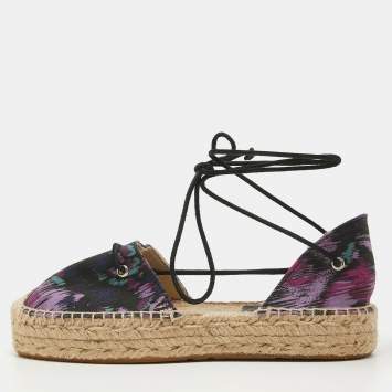 Pre Owned Isabel Marant Multicolor Canvas Crelyne Espadrille Flats Size 39