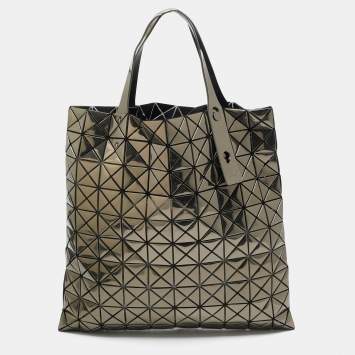 Pre Owned Issey Miyake Metallic/Black PVC and Mesh Bao Bao Tote