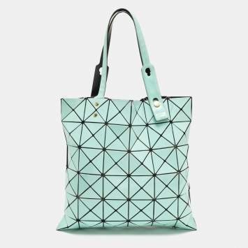Pre Owned Issey Miyake Bao Bao Turquoise PVC and Mesh Nylon Tote