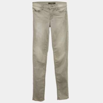 Pre Owned J Brand Grey Washed Denim Super Skinny Fit Jeans S Waist 25"