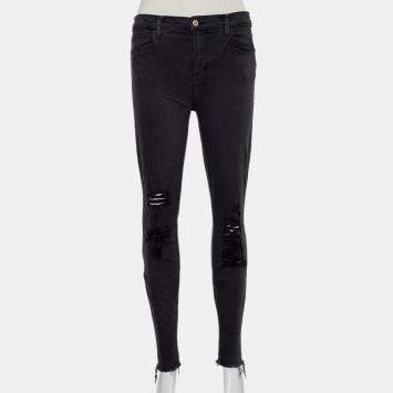 Pre Owned J Brand Demen Black Denim Distressed Skinny Alana Jeans M