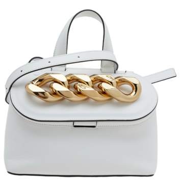 Pre Owned JW Anderson White Leather Rolo Chain Shoulder Bag