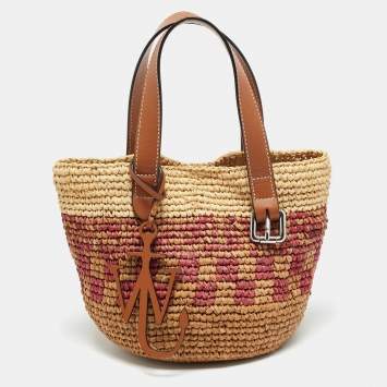 Pre Owned J.W.Anderson Belt Mini Multicolor Raffia Tote