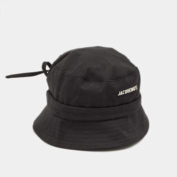 مملوكة مسبقًا Jacquemus Black Cotton Le Bob Gadjo Hat Size 58