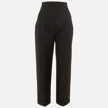 مملوكة مسبقًا Jacquemus Black Wool Blend Le Souk Trousers S