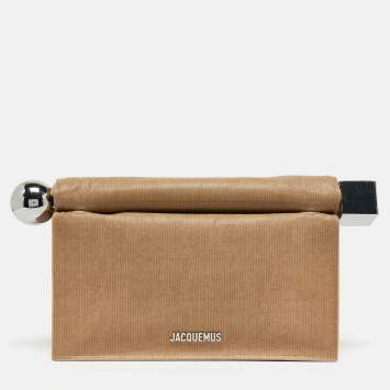 Pre Owned Jacquemus Beige Leather La Pochette Rond Clutch